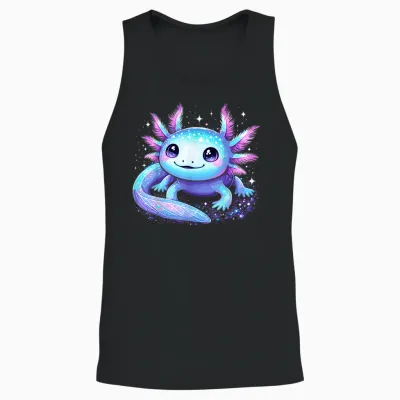 Cute Axolotl Galaxy Rainbow Colourful Axolotl T-Shirt, Black, S Unisex Tank Top - Black