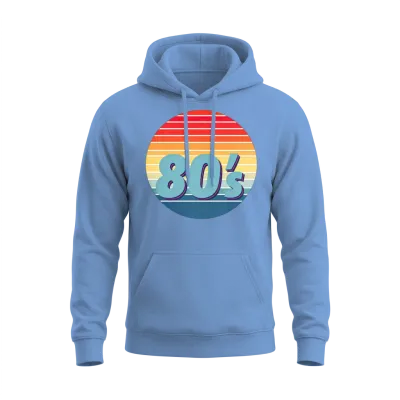 Retro 80s Unisex Hoodie - Carolina Blue