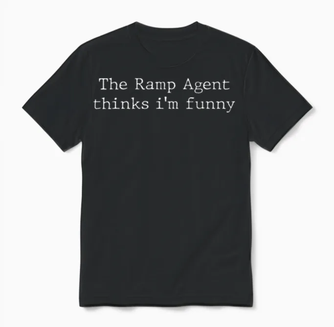Funny Ramp Agent Lettering Saying Unisex T-Shirt in Black