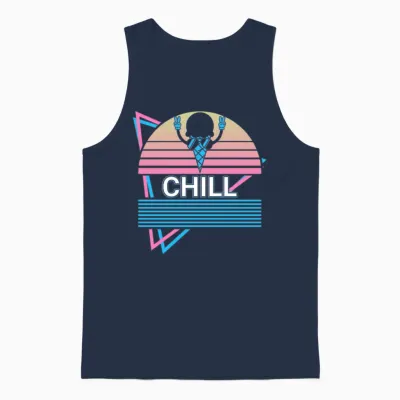 Ice Cream Retro Unisex Tank Top - Navy