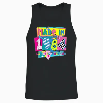 Retro 1984 Birthday Gift 40 Years Costume 80s T-Shirt, Black, S Unisex Tank Top - Black