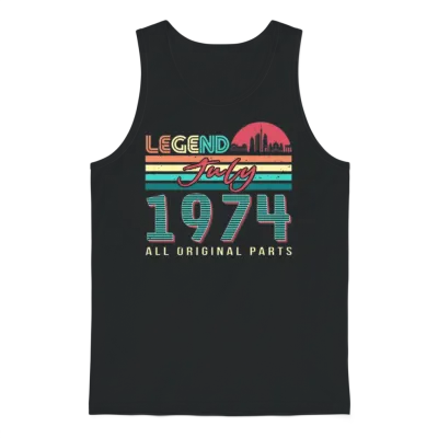 Vintage in July 1974 Unisex Tank Top - Black