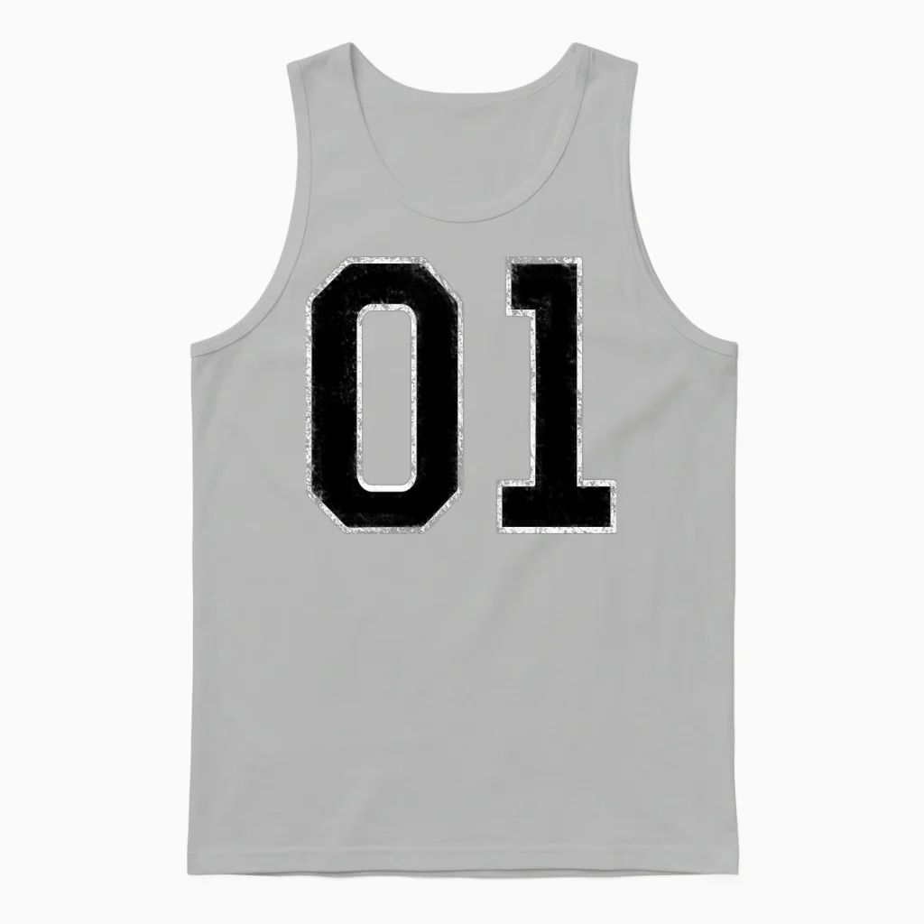 Lee 01 Orange Distressed Orange Graphic Unisex Tank Top in Ash