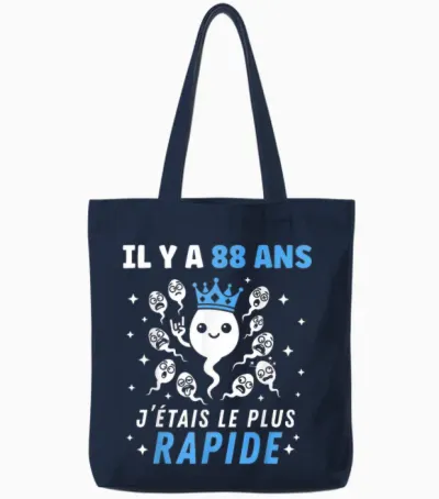 Graine Le Plus Rapide Blague Anniversaire Humour 88 Ans Tote Bags - Navy