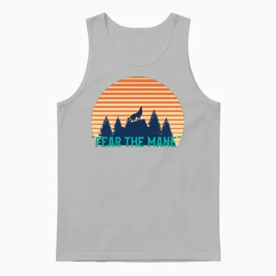 Fear the Mane Retro Unisex Tank Top - Ash