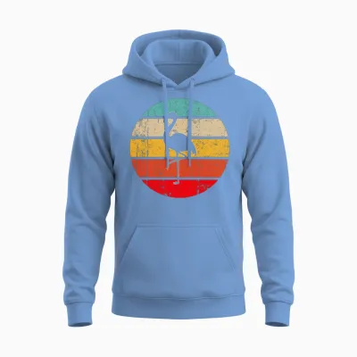 Flamingo Retro Unisex Hoodie - Carolina Blue