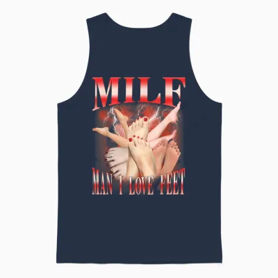 Milf Man I Love Feet Lustig Unisex Tank Top - Navy