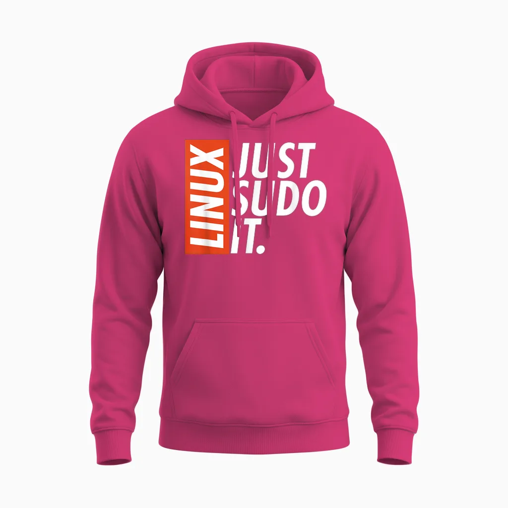 Linux Just Sodo It Coding & Nerd Pride Sudo Style Humour T-Shirt, Black, S Unisex Hoodie in Heliconia