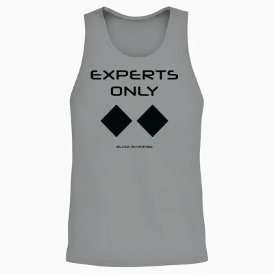 Double Black Diamond, Experts Only, Snowboard, Ski Unisex Tank Top - Sport Grey