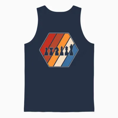 Chess Retro Unisex Tank Top - Navy