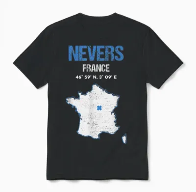 City of Nevers, France T-Shirt, Black, S Unisex T-Shirt - Black