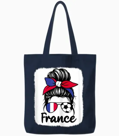 Drapeau De La France Femme Supporters Français Tote Bags - Navy