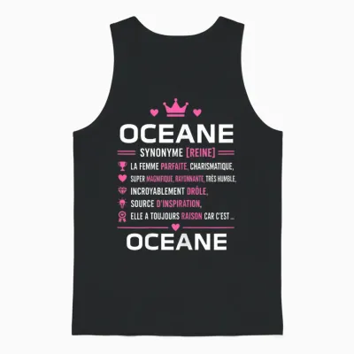 Citation Drole Oceane Humour Définition Prénom Oceane Unisex Tank Top - Black