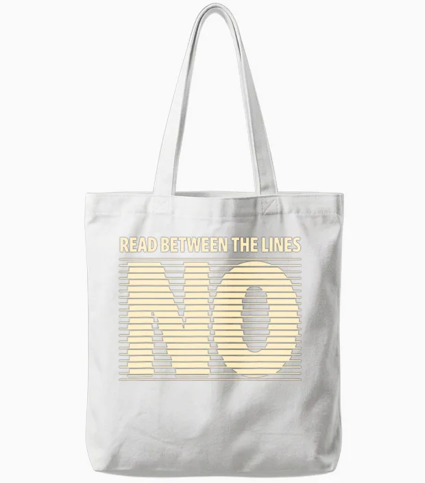 Read Between the Lines - Hidden Message Design Tote Bags in White