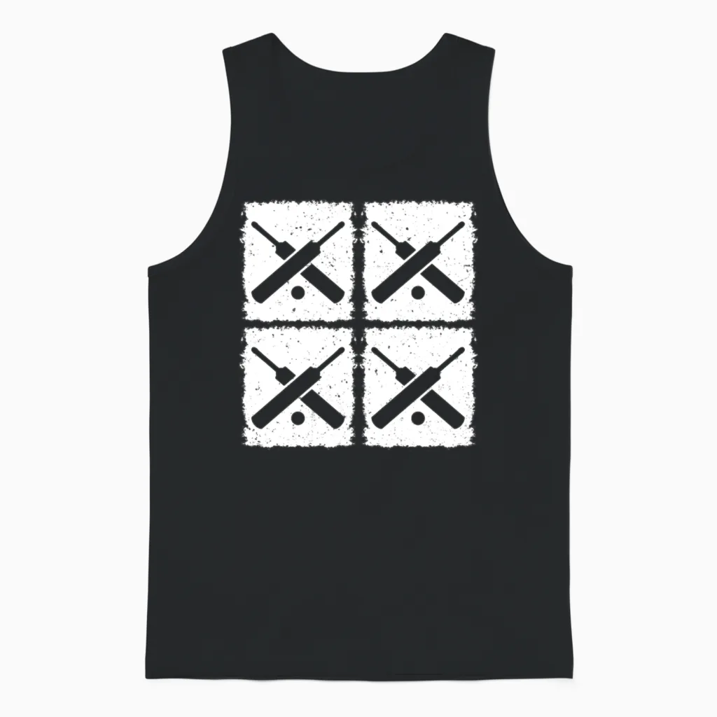 Cricket Retro Cricket Cricketing Retro Cricket Pla Unisex Tank Top in Black