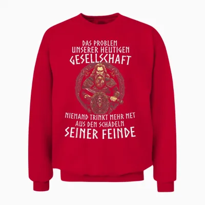 Wikinger Viking Wolf Nordische Mythologie Runen Normanne Unisex Sweatshirt - Red