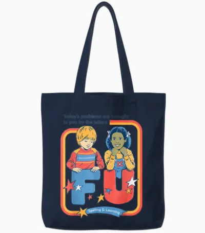 Today's Problems F U Sarcastic Retro Funny Adult Humor Tote Bags - Navy