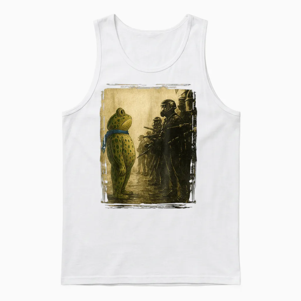 Retro Portland Frog Vintage Reptiles & Exotics Unisex Tank Top in White
