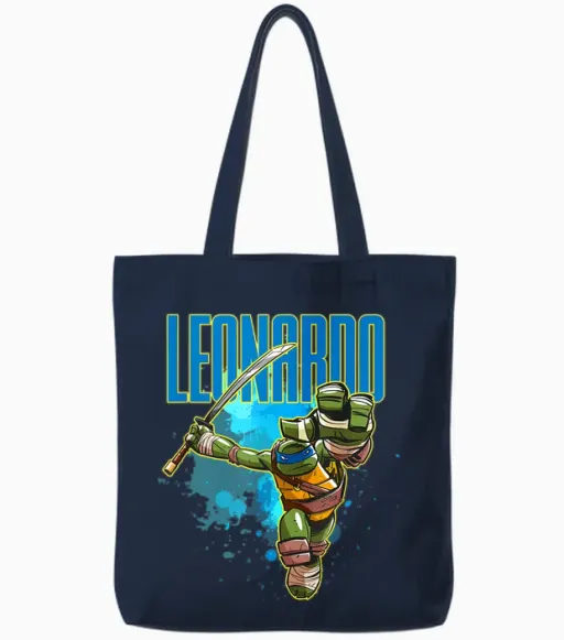 Leonardo - Blue Splatter Paint Tote Bags in Navy