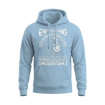 Engineer Saying Engineering Gear Brain Technician Unisex Hoodie - Light Blue