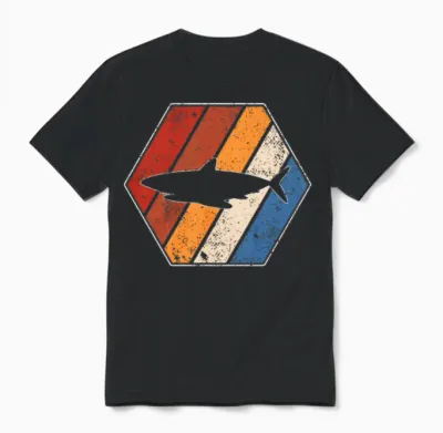 Shark Retro Unisex T-Shirt - Black