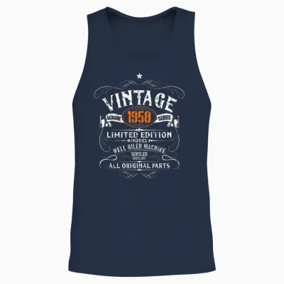 60th Birthday - Vintage 1958 Gift Unisex Tank Top - Navy
