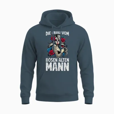 Die Frau Vom Bösen Alten Mann Humorvolles Lustiges Spruch Unisex Hoodie - Dark Heather