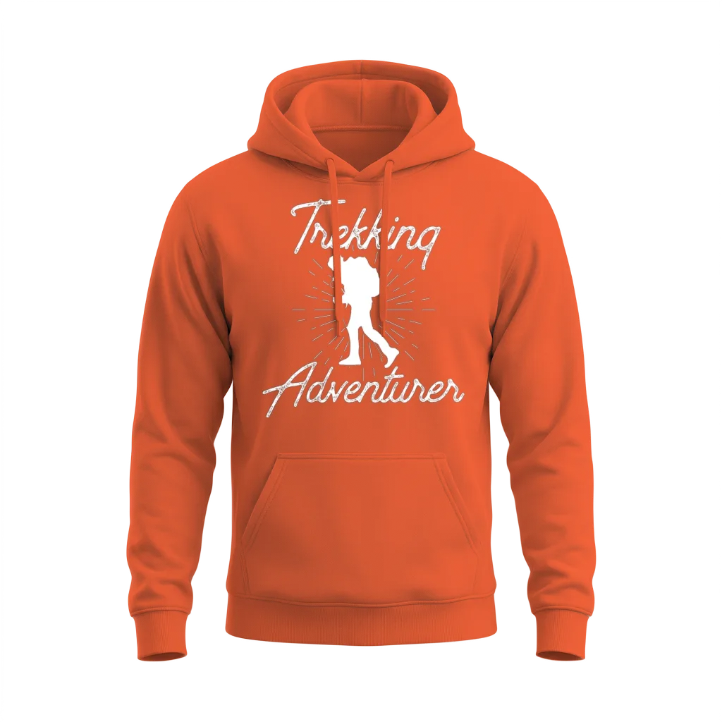 Trekking Adventurer Hike Hiking Hiker Lover Unisex Hoodie - Orange