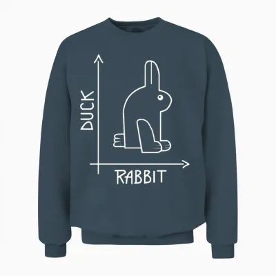 Duck or Rabbit Optical Illusion Unisex Sweatshirt - Dark Heather
