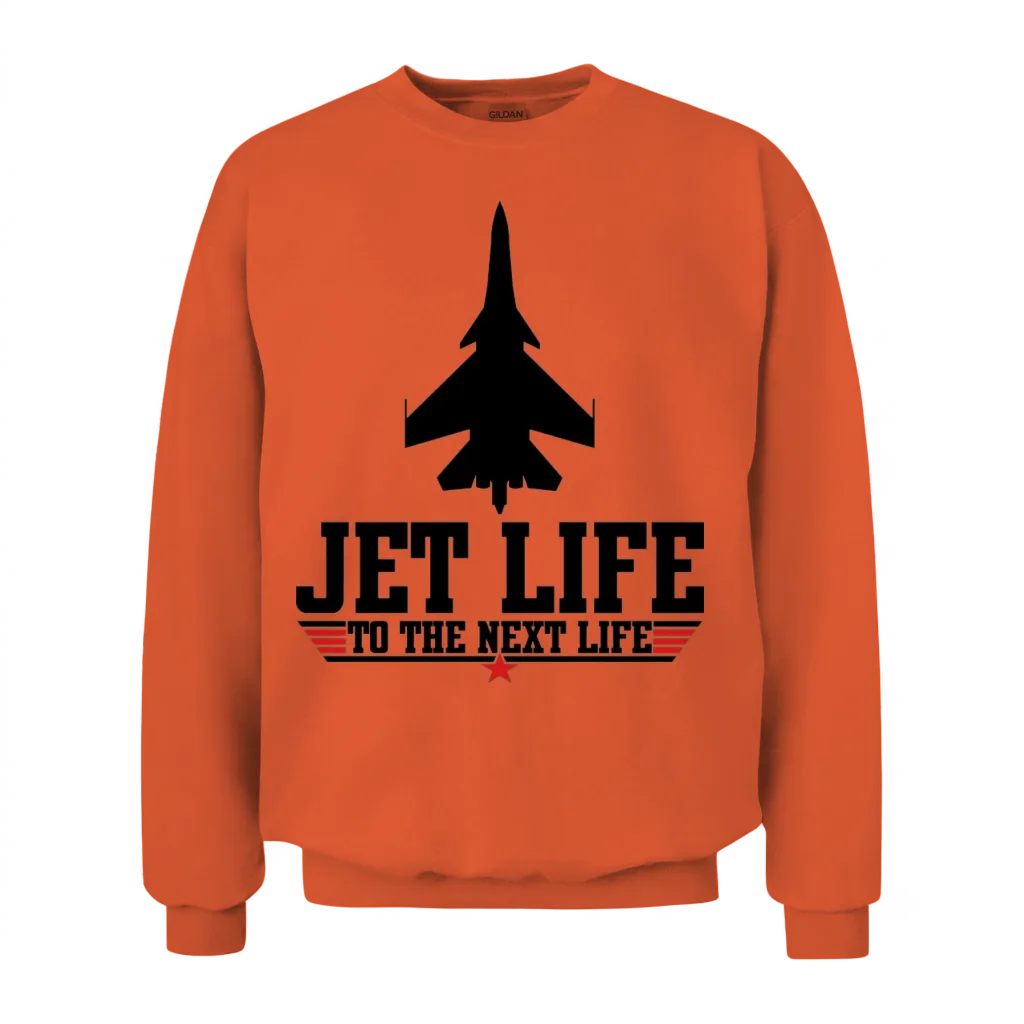 Jet Life to the Next Life Unisex Sweatshirt - Orange