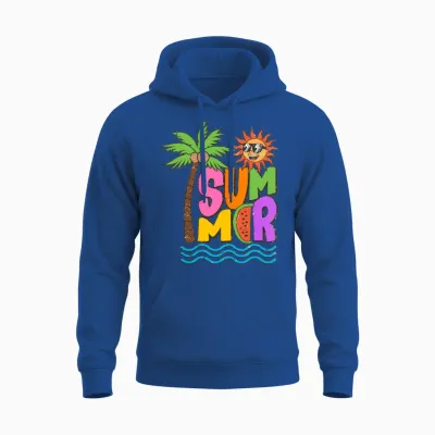 Retro Groovy Summer Sublimation Unisex Hoodie - Royal