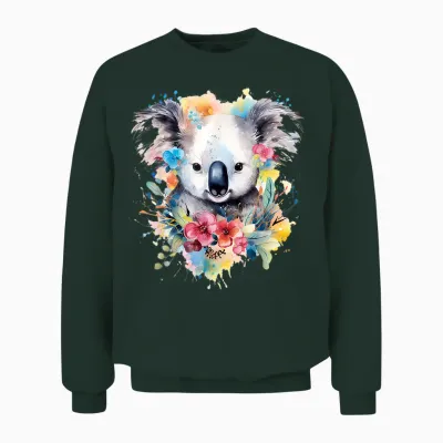 Koala Animal Colorful Pattern Painting Art Abstract Koala T-Shirt, White, S Unisex Sweatshirt - Forest