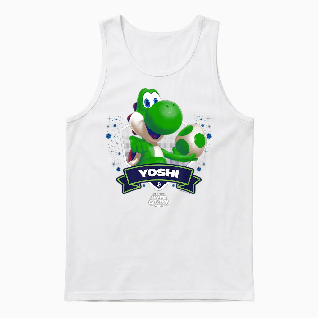 The Super Mario Galaxy Movie Yoshi Champion Unisex Tank Top in White