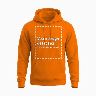 T-Shirt Customise Avec Votre Image Double-Sided Unisex Hoodie - Safety Orange