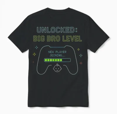 Unlocked : Niveau Grand Frère Débloqué Unisex T-Shirt - Black