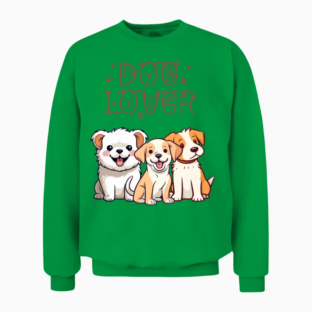 3 Cute Dogs for Dog Lovers Unisex Sweatshirt in Irish Green