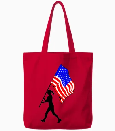 Flagbearer Usa Woman Tote Bags - Red