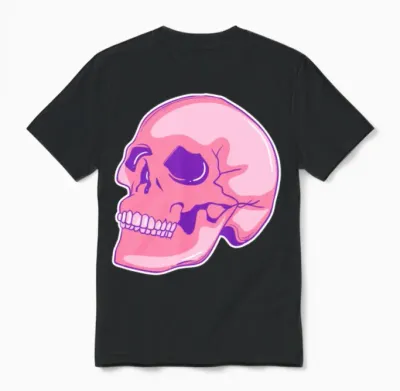 Funny Skull Unisex T-Shirt - Black
