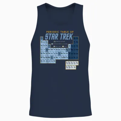 Star Trek Original Series Periodic Table Map Graphic Unisex Tank Top - Navy
