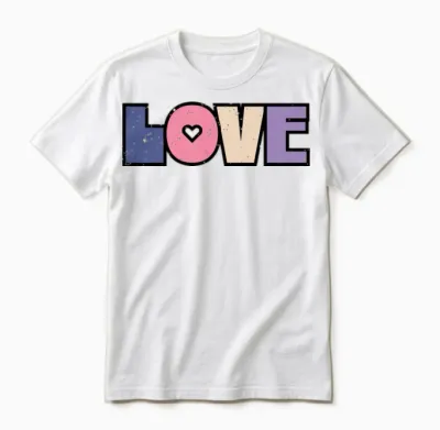 Simple Retro Love Grunge Unisex T-Shirt - White