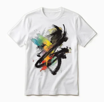 Abstract Art Colorful Graphic Art Painting T-Shirt, White, S Unisex T-Shirt - White