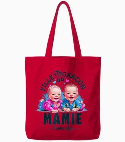 Gift Gender Reveal Granny Party Gender Reveal Tote Bags - Red