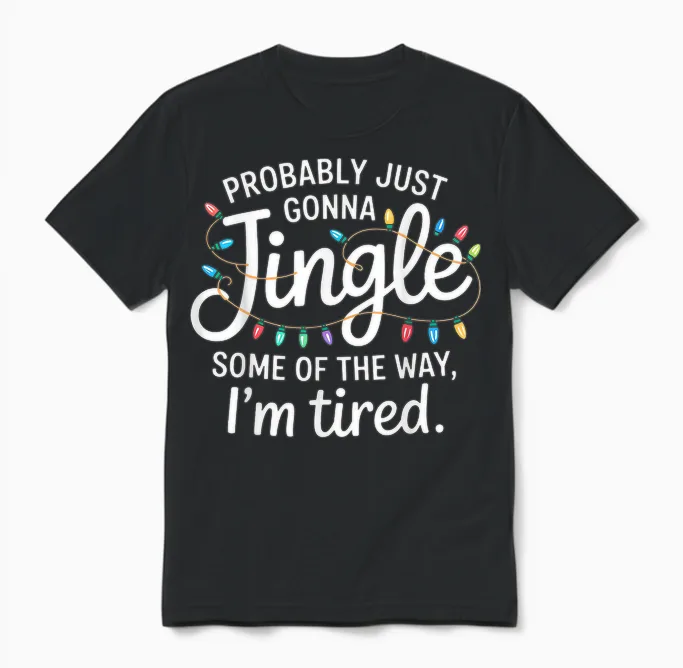 Probably Just Going to Jingle Some of the Way for Women Men Unisex T-Shirt in Black