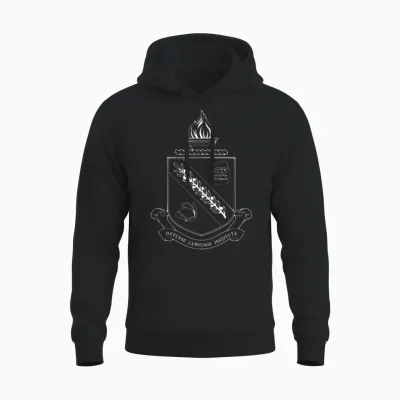 Dliflc Defense Language Institute All White Crest Unisex Hoodie - Black