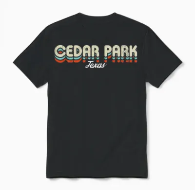 Retro Cedar Park Texas Unisex T-Shirt - Black