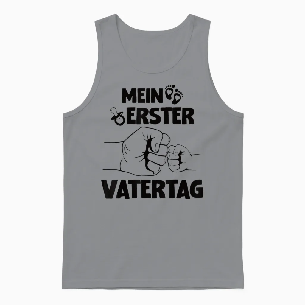 Herren Mein Erster Vatertag Vatertagsgeschenk Papa 1 Vatertag Unisex Tank Top in Sport Grey