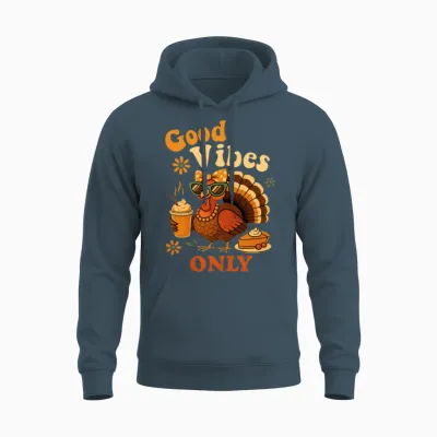 Drinking Coffee Bow Thanksgiving Womens Turkey Unisex Hoodie - Dark Heather