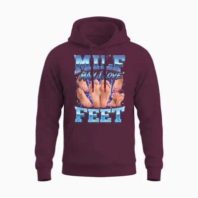 Mann Ich Liebe Füße Bootleg Lustig Milf Unisex Hoodie - Maroon