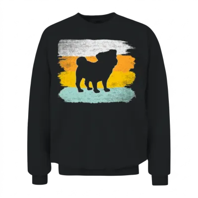 Pug Retro Unisex Sweatshirt - Black
