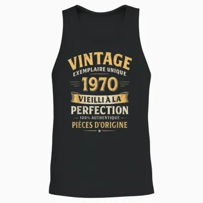 Birthday Gift 56 Years Funny Vintage 1970 56 Years Man Unisex Tank Top - Black